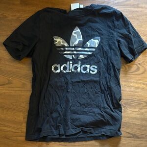 Adidas Black Tee with Camouflage Trefoil